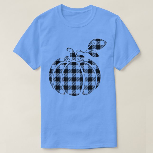 Retro Checkered pumpkin graphic Fall Autumn Womens T-Shirt (Design Front)