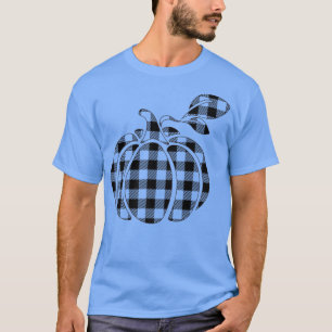 Retro Checkered pumpkin graphic Fall Autumn Womens T-Shirt