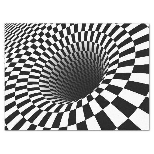 RETRO CHECKERED VORTEX OPTICAL ILLUSION TISSUE PAPER