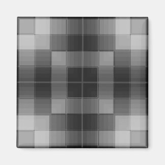 Retro Checkers - Grey Magnet