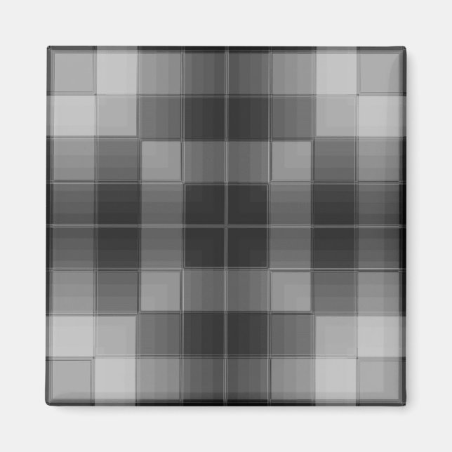 Retro Checkers - Grey Magnet (Front)