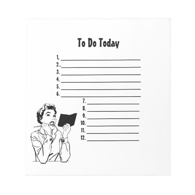 Retro Checking My List Notepad (Front)