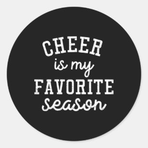 Retro Cheer Is My Favorite Season Cheerleading Com Classic Round Sticker