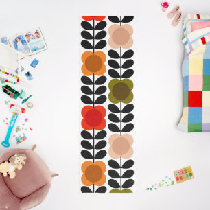 Retro Cheerful Spot Flowers Stem, Tomato Pink Runner