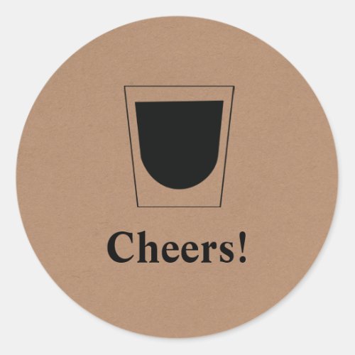Retro Cheers Tag Drink Old Fashioned Glass Classic Round Sticker