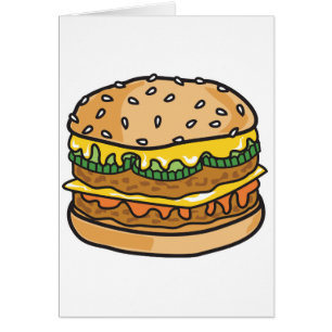 retro cheese hamburger cards