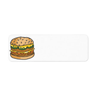 retro cheese hamburger label