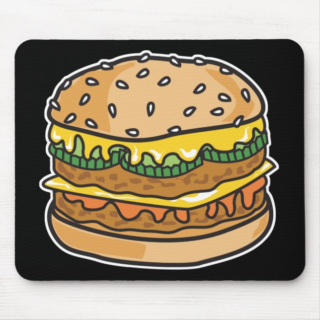 retro cheese hamburger mouse pad (Front)
