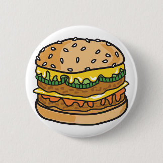 retro cheese hamburger pinback button