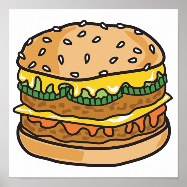 retro cheese hamburger poster (Front)
