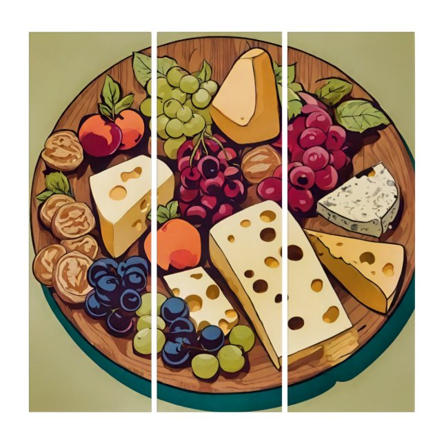 Retro  cheese platter  triptych (Front)