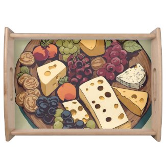  retro cheese selection with grapes 
