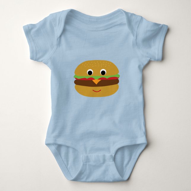 Retro Cheeseburger Baby Bodysuit (Front)