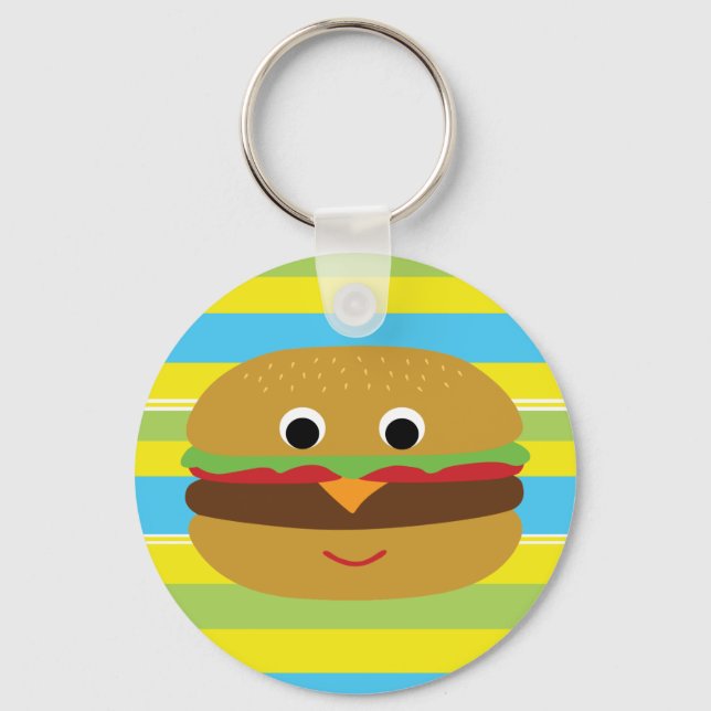 Retro Cheeseburger Keychain (Front)
