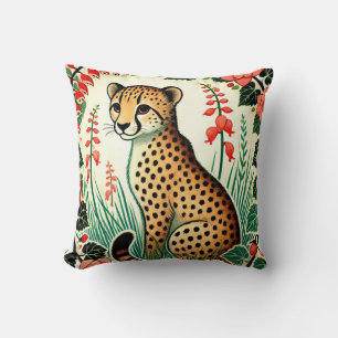 Retro Cheetah Throw Pillow