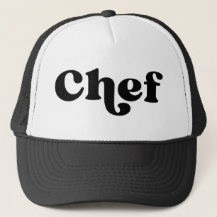 Retro Chef Black and White Trucker Hat