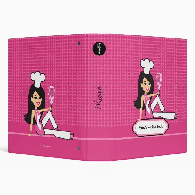 Retro Chef Illustrated Custom Recipe Binder (Background)