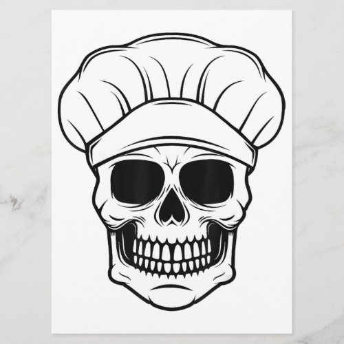 Retro Chef Skull Halloween Cooking Gift Menu