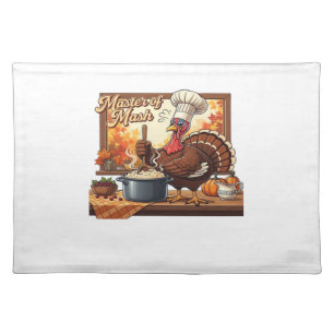 Retro Chef Turkey Thanksgiving Classic T-Shirt Cloth Placemat