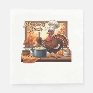 Retro Chef Turkey Thanksgiving Classic T-Shirt Napkins