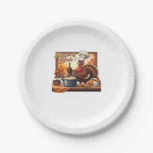 Retro Chef Turkey Thanksgiving Classic T-Shirt Paper Plates