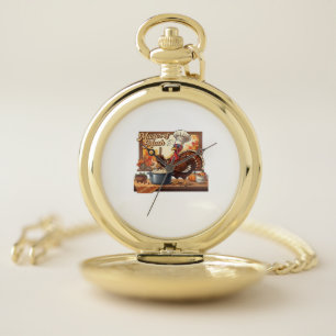 Retro Chef Turkey Thanksgiving Classic T-Shirt Pocket Watch