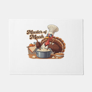 Retro Chef Turkey Thanksgiving Oversized T-Shirt Doormat