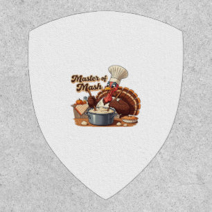 Retro Chef Turkey Thanksgiving Oversized T-Shirt Patch
