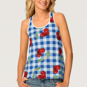 Retro Cherries All-Over Print Racerback Tank Top