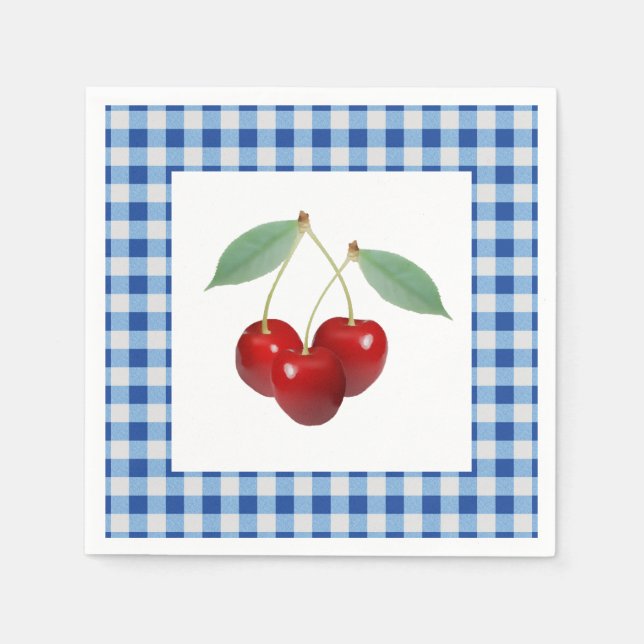 Retro Cherries Cloth Napkin (Front)