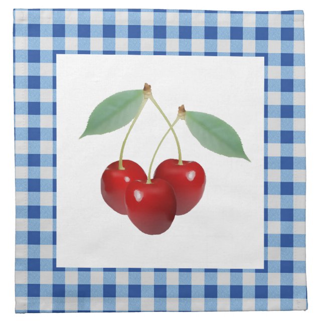 Retro Cherries Cloth Napkin (Front)