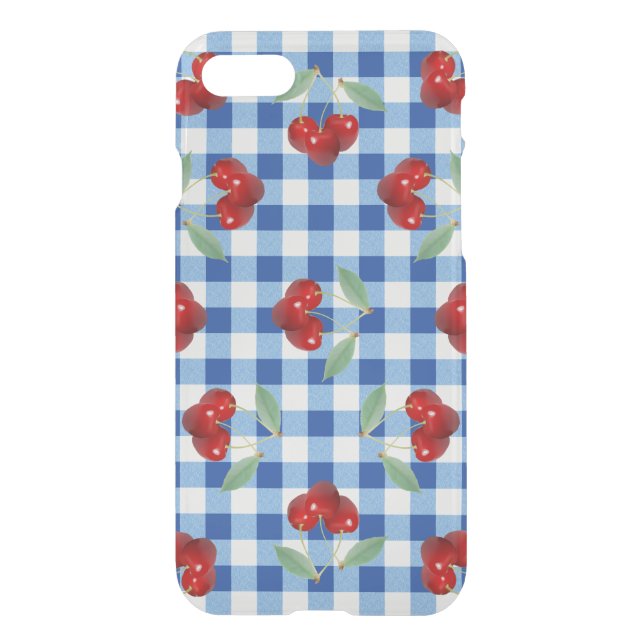 Retro Cherries iPhone Clearly™ Deflector Case (Back)