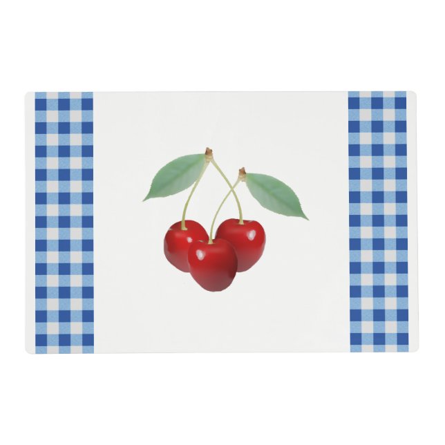 Retro Cherries Laminated Placemat (Front)