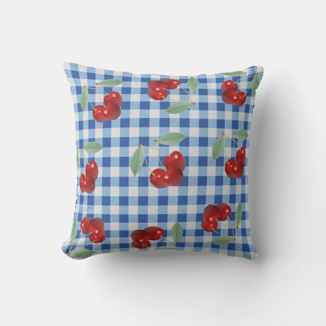 Retro Cherries Outdoor Pillow (Front)