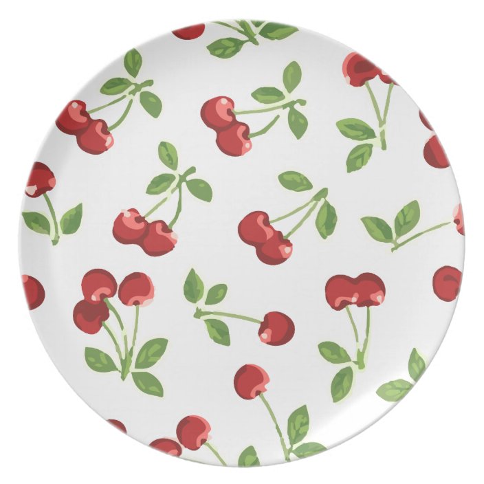 Retro Cherries Plate | Zazzle.com