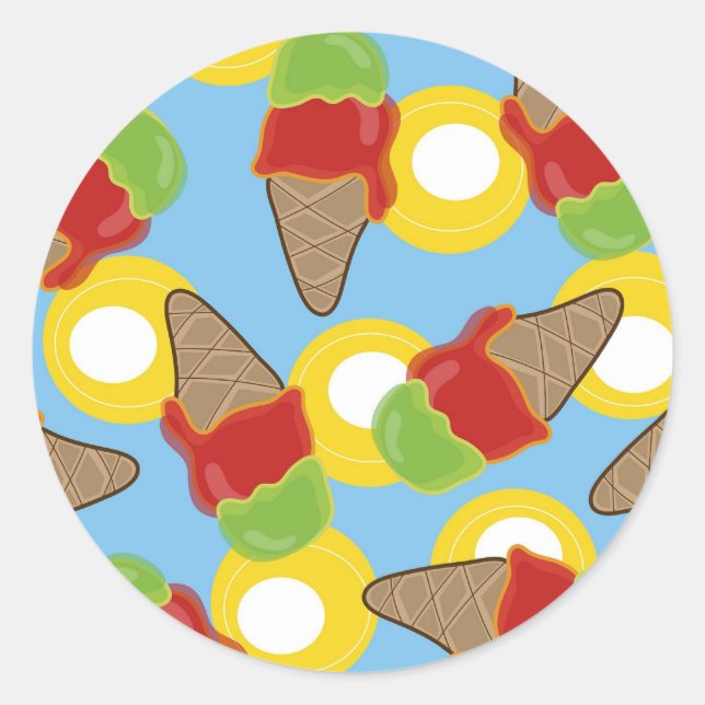 Retro Cherry and Lime Ice Cream Sticker (Front)