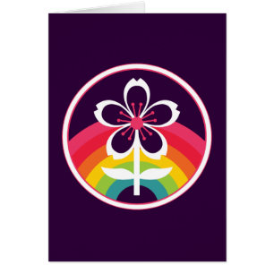 retro cherry blossom cards