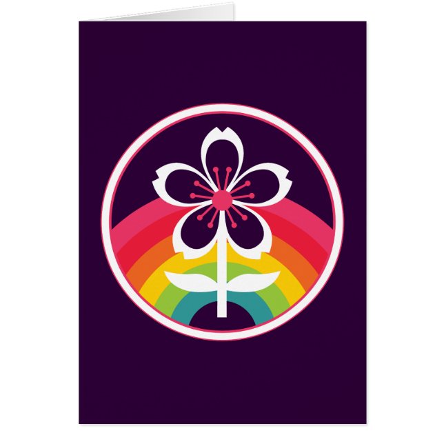 retro cherry blossom cards (Front)