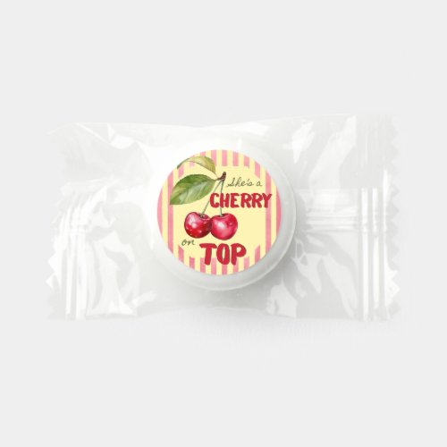 Retro Cherry Cafe Red Yellow Baby Shower Life Saver® Mints