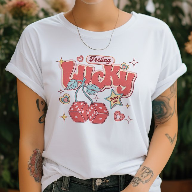 Retro Cherry Feeling Lucky Valentine's Day T-Shirt (Creator Uploaded)