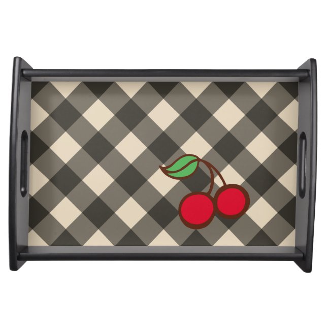 Retro Cherry Gingham Snack Tray Gift (Front)