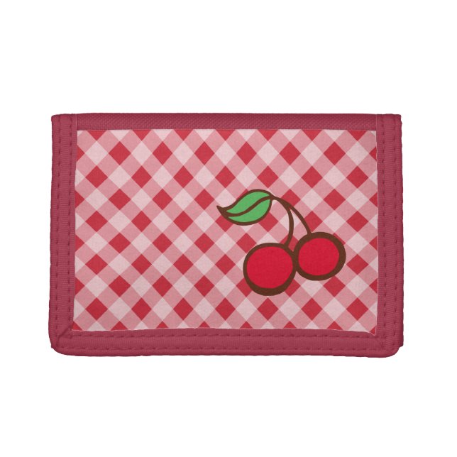 Retro Cherry Gingham Wallet Gift (Front)