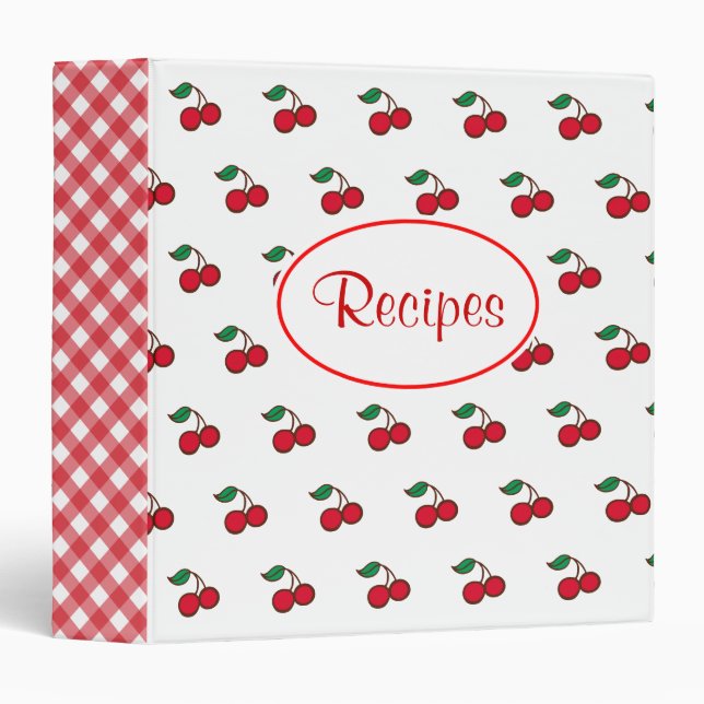 Retro Cherry Recipe Binder (Front/Spine)