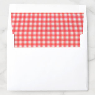 Retro Cherry Red Gingham Plaid Pattern Envelope Liner