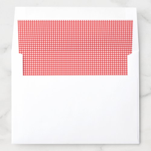 Retro Cherry Red Gingham Plaid Pattern  Envelope Liner