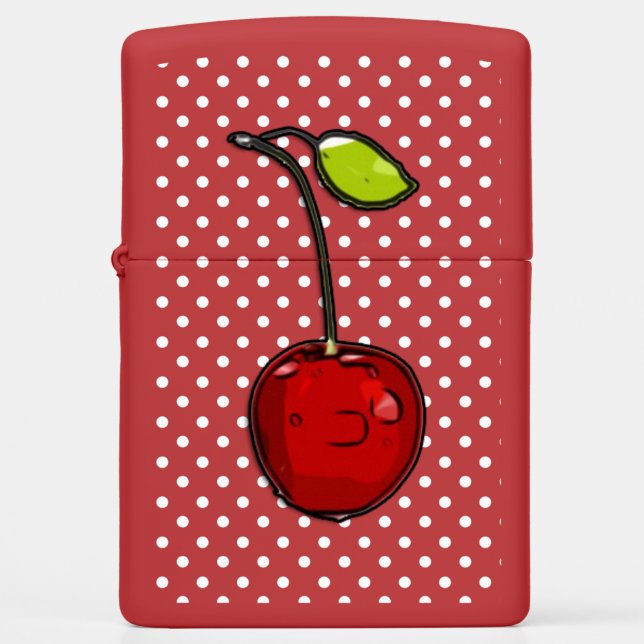 Retro Cherry Red Zippo Lighter (Front)