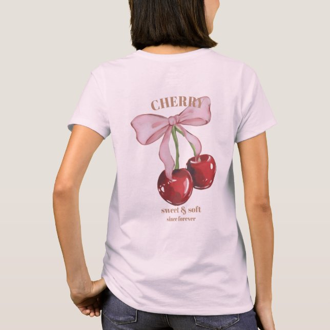 Retro Cherry Sweet & Soft Since Forever Slogan T-Shirt (Back)