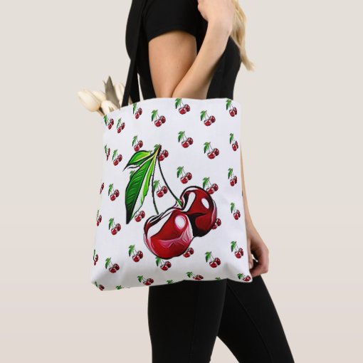 Retro Cherry Tote Bags | Zazzle