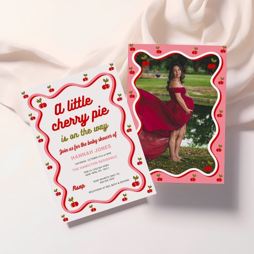 Retro Cherry Valentine Baby Shower Invitation