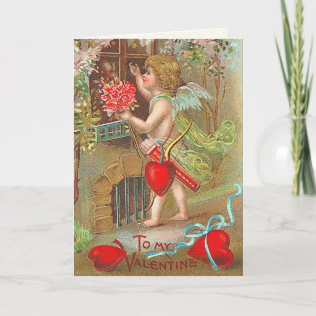 Retro Cherub Valentine Card (Front)